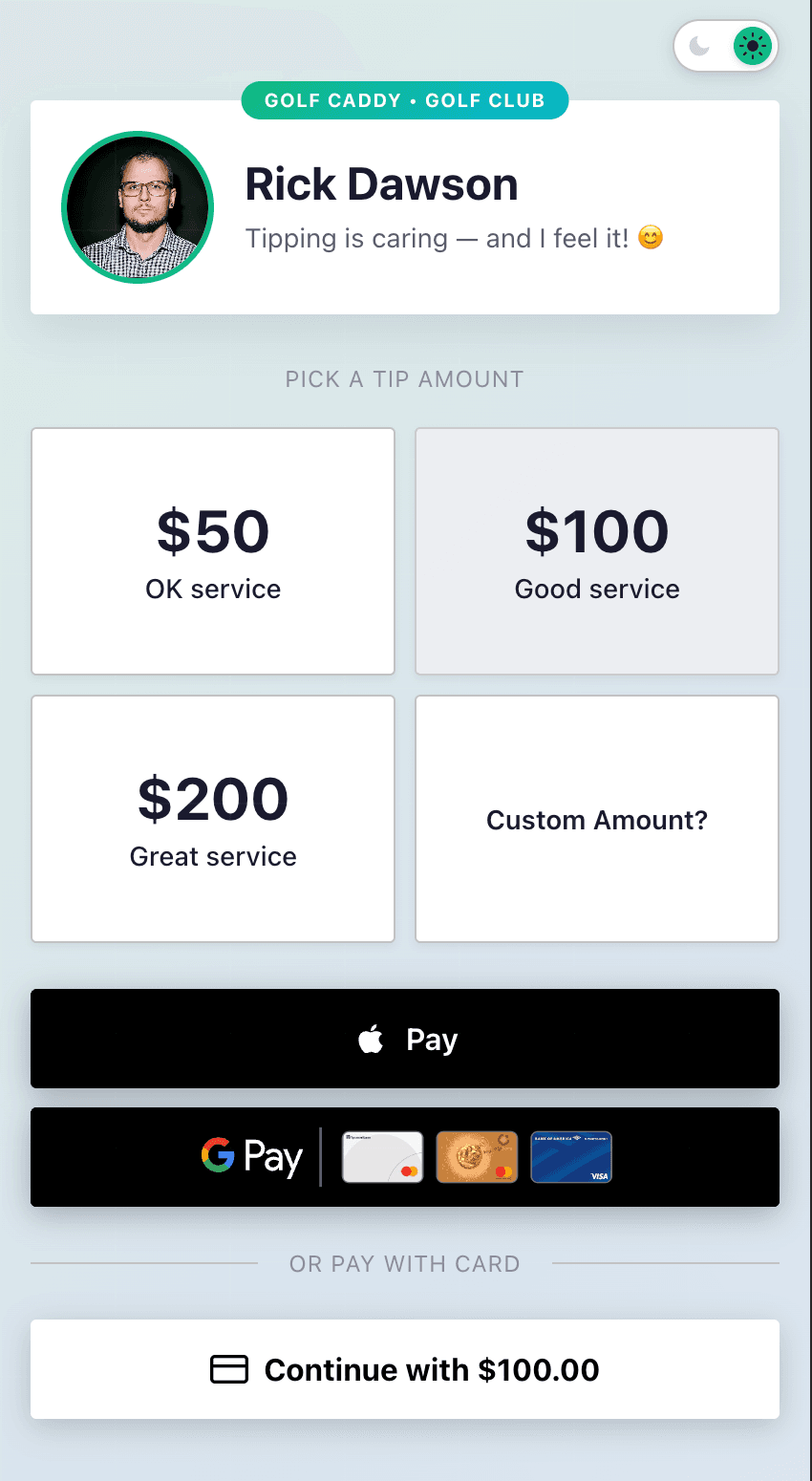 TipMe app screen 3